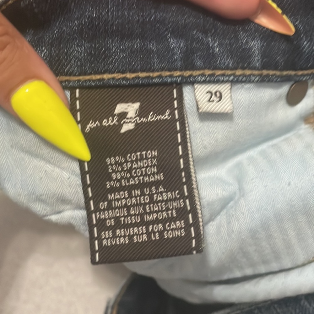 7 For All Mankind Josefina Skinny Boyfriend Destroyed Jeans Distressed Denim - Picture 6 of 6
